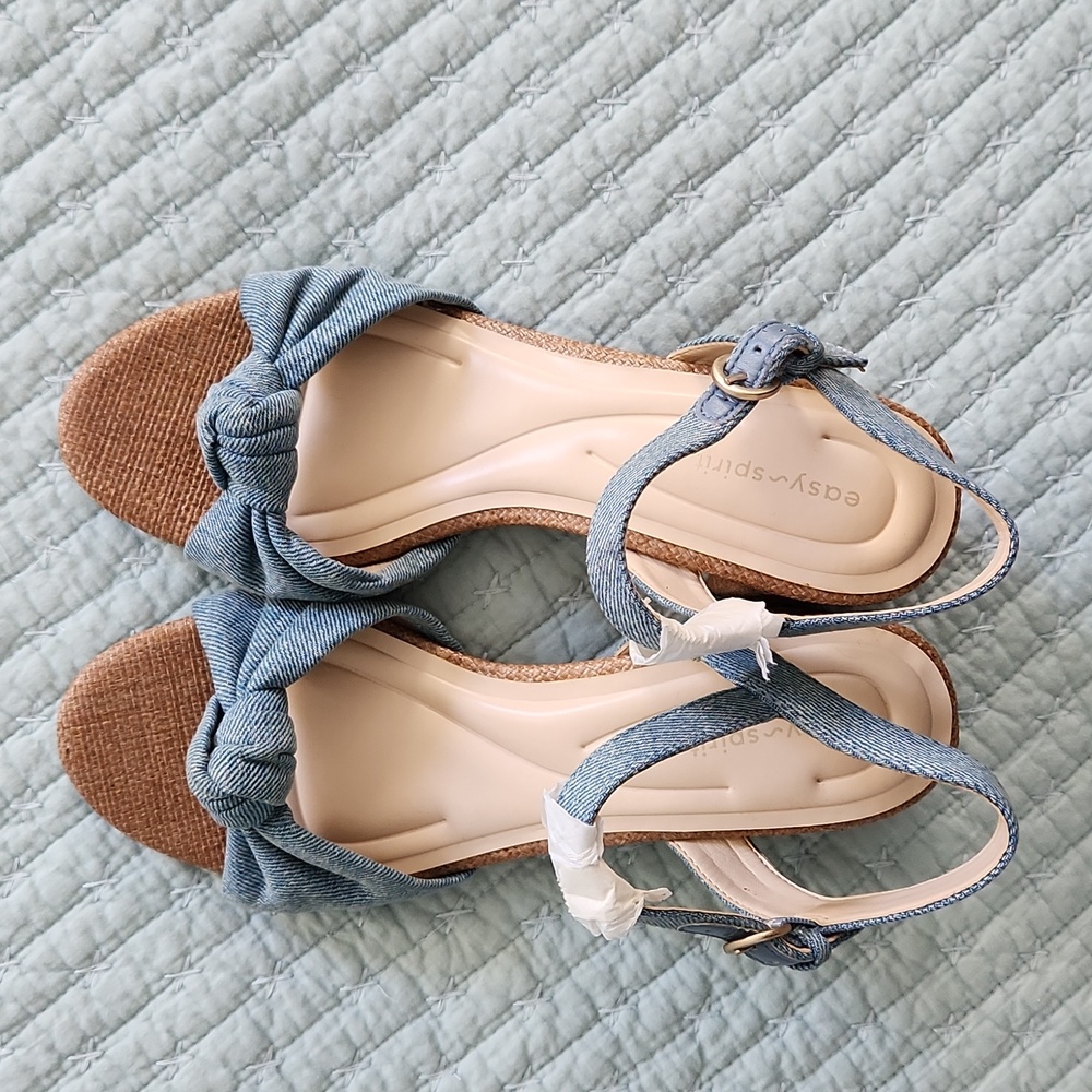 NEW Easy Spirit Denim Sandals 8.5 - Picture 3 of 8
